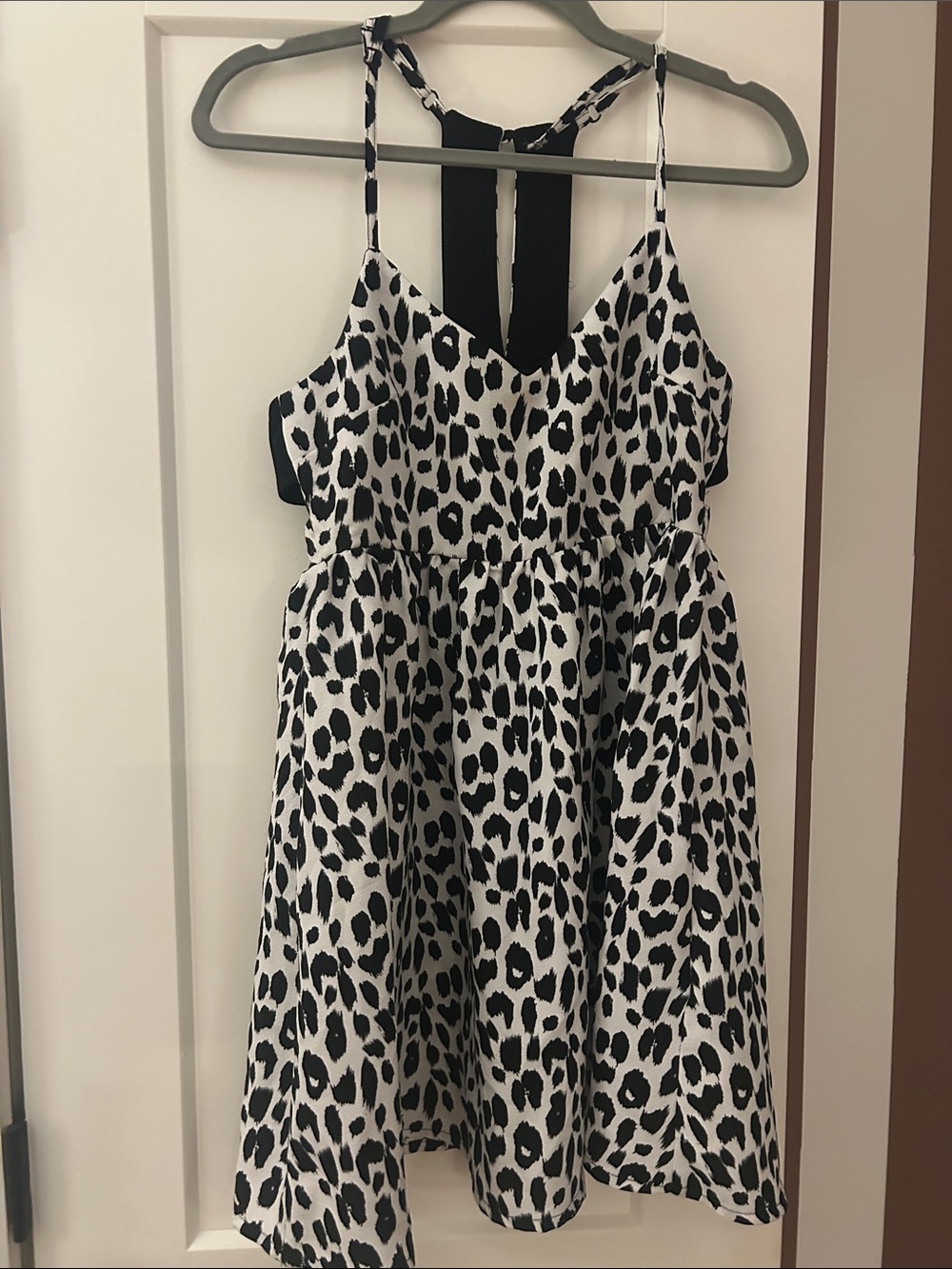 MINKPINK Black and White Leopard Print Mini Dress